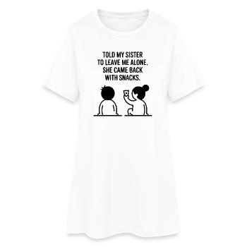 Drôle de sœur amour collation humour citation - Robe T-shirt Femme - blanc - Devant