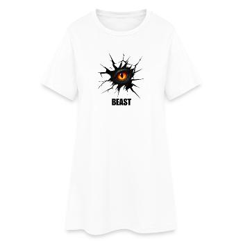 BEAST Dragon Eye Fantasy chemise avec déchirures - Robe T-shirt Femme - blanc - Devant