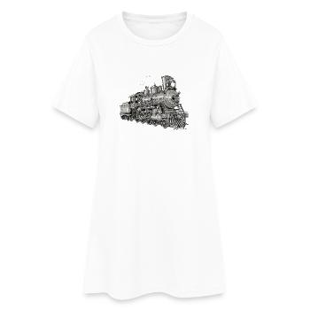 Locomotive à vapeur vintage de style techno - Robe T-shirt Femme - blanc - Devant