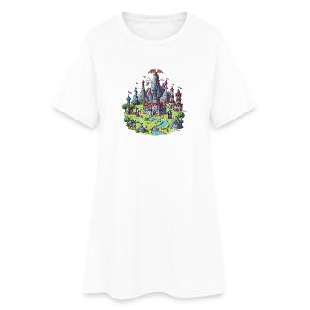 Illustration de château magique médiéval - Robe T-shirt Femme - blanc - Devant