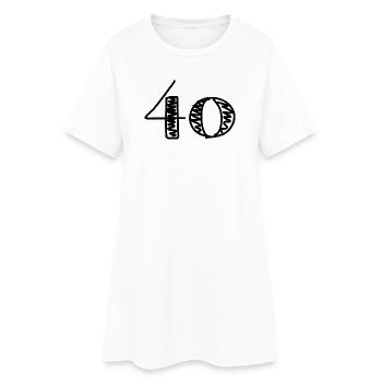 40. 40 ANS. 40e ANNIVERSAIRE. ANNIVERSAIRE 40 ANS. - Robe T-shirt Femme - blanc - Devant