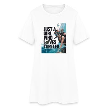 Just a girl who loves turtles - Women’s T-Shirt Dress - white - Front