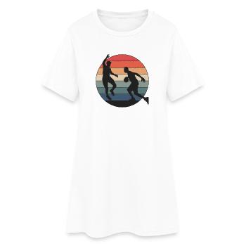 Basketball - jouer toute la journée - Robe T-shirt Femme - blanc - Devant