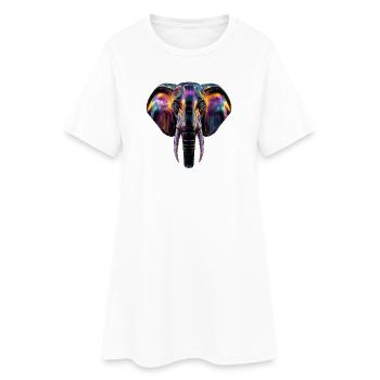 L’art de l’éléphant dans la conception de la lumière du néon - Robe T-shirt Femme - blanc - Devant