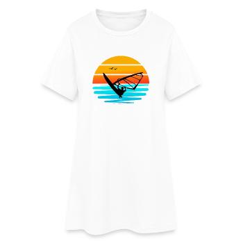 Windsurf au Coucher de Soleil - Robe T-shirt Femme - blanc - Devant