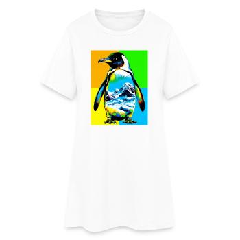 pingouin - Robe T-shirt Femme - blanc - Devant