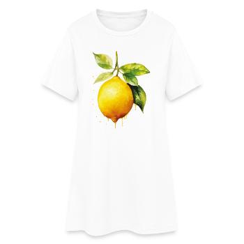 Watercolor lemons - Women’s T-Shirt Dress - white - Front