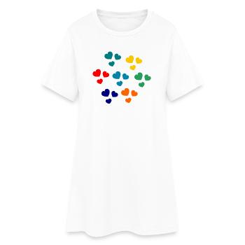 Abstract colorful hearts for clothing - Women’s T-Shirt Dress - white - Front