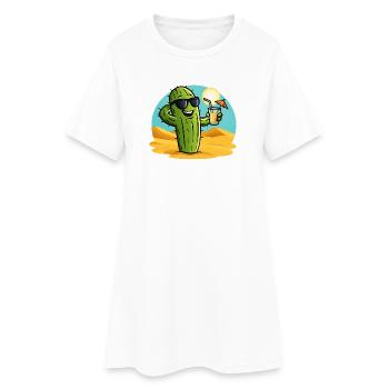 Cactus d’été - Robe T-shirt Femme - blanc - Devant