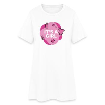 C’est une baby shower de bébé fille - Robe T-shirt Femme - blanc - Devant