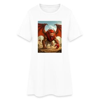 Manticore, lion-bodied desert predator - Women’s T-Shirt Dress - white - Front