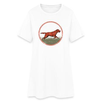 Running hunting dog nature motif - foxred Labrador - Women’s T-Shirt Dress - white - Front