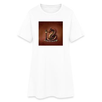 Dragon steampunk avec lampadaire - Robe T-shirt Femme - blanc - Devant