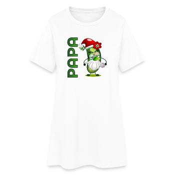 WEIHNACHTSGESCHENKE PAPA BOULESPIELER - Frauen T-Shirt-Kleid - Weiß - Vorne