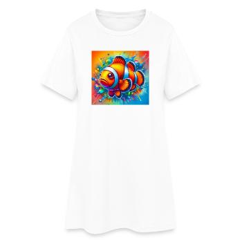 Poisson-clown - Robe T-shirt Femme - blanc - Devant