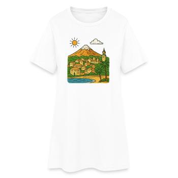 Paysage urbain coloré de Tenerife - Robe T-shirt Femme - blanc - Devant