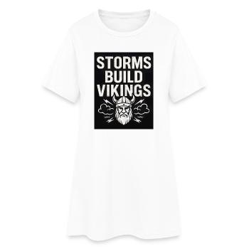 Storms Build Vikings Design audacieux - Robe T-shirt Femme - blanc - Devant