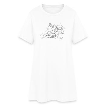 Biker - Frauen T-Shirt-Kleid - Weiß - Vorne