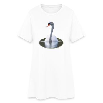 Cygne élégant sur une eau calme - Robe T-shirt Femme - blanc - Devant