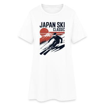 Japan Ski Classic Design rétro - Robe T-shirt Femme - blanc - Devant