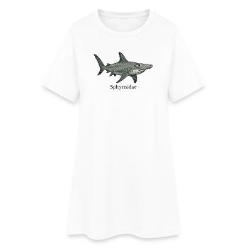 Motif de requin-marteau Sphyrnidae - Robe T-shirt Femme - blanc - Devant