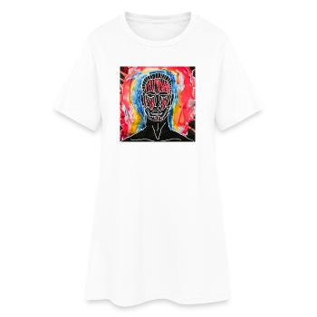 Portrait abstrait aux couleurs vives - Robe T-shirt Femme - blanc - Devant
