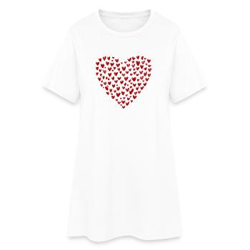 Collection Cœur : L’Amour en Rouge - Robe T-shirt Femme - blanc - Devant