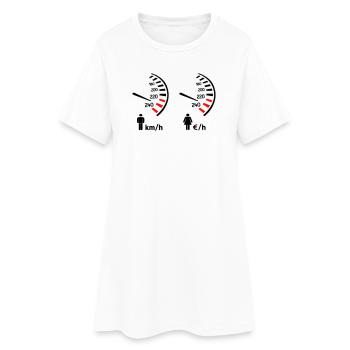 Speedometer km/h and expense meter - Women’s T-Shirt Dress - white - Front
