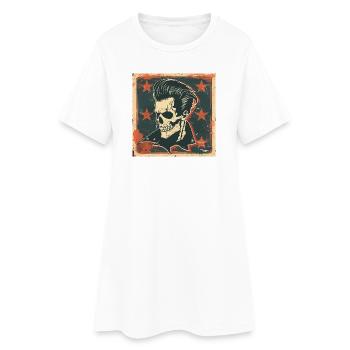 Crâne Rebel Rockabilly - Robe T-shirt Femme - blanc - Devant
