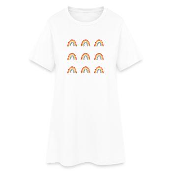 Motif arc-en-ciel éclatant pour vêtements LGBT - Robe T-shirt Femme - blanc - Devant