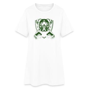 chien boxer- - Robe T-shirt Femme - blanc - Devant