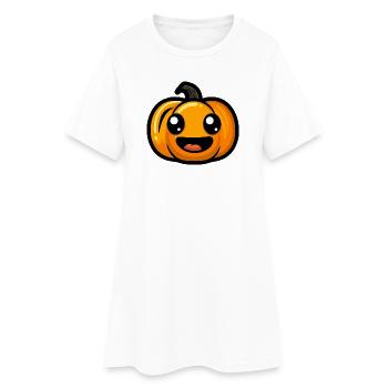 Kürbis Halloween Herbst - Frauen T-Shirt-Kleid - Weiß - Vorne