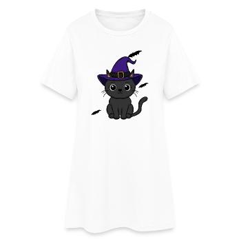 Cat Halloween - Women’s T-Shirt Dress - white - Front