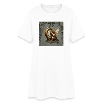 Horloge magique avec fée mécanique - Robe T-shirt Femme - blanc - Devant