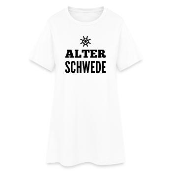 Vieux suédois Fun Design - Robe T-shirt Femme - blanc - Devant