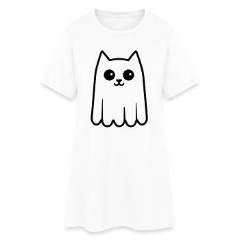 Chat fantôme - Robe T-shirt Femme - blanc - Devant