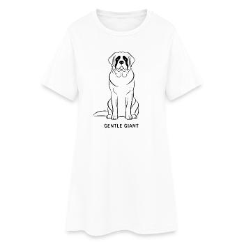Saint Bernard, propriétaire de chien géant doux - Robe T-shirt Femme - blanc - Devant
