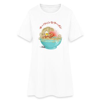 Surfen und Ramen - Frauen T-Shirt-Kleid - Weiß - Vorne