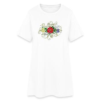 Fleur - Robe T-shirt Femme - blanc - Devant
