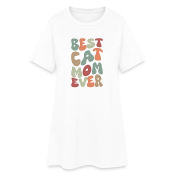 Best Cat Mom Ever funny autumn - Women’s T-Shirt Dress - white - Front
