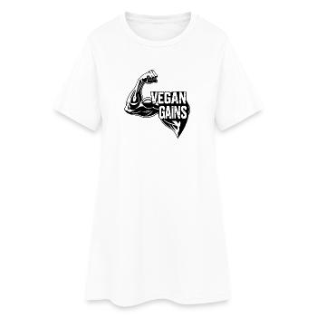 Gains végétaliens - Muscle, Biceps, Gym, Fitness - Robe T-shirt Femme - blanc - Devant