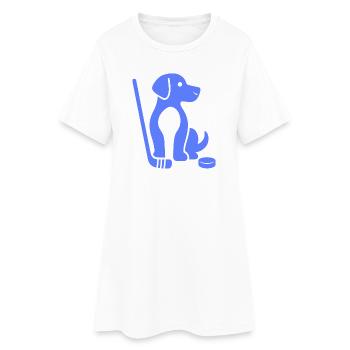 Teckel Beagle Maître Maître De Hockey sur Glace - Robe T-shirt Femme - blanc - Devant