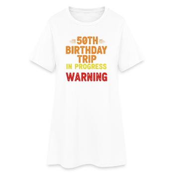 T-shirt « Voyage en cours » pour mon 50e anniversaire - Robe T-shirt Femme - blanc - Devant