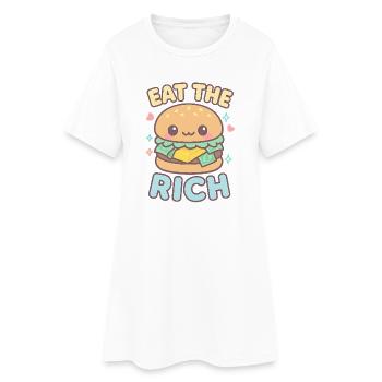 Eat the Rich Kawaii Burger - Frauen T-Shirt-Kleid - Weiß - Vorne