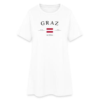 Graz Österreich – Urlaub Souvenir & Geschenk - Frauen T-Shirt-Kleid - Weiß - Vorne