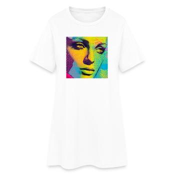 Portrait Pop Art Colorful - Robe T-shirt Femme - blanc - Devant