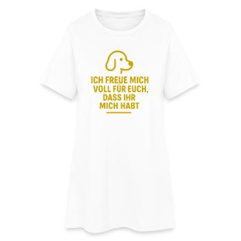 Motif de chien ludique aimant effronté dicton - Robe T-shirt Femme - blanc - Devant