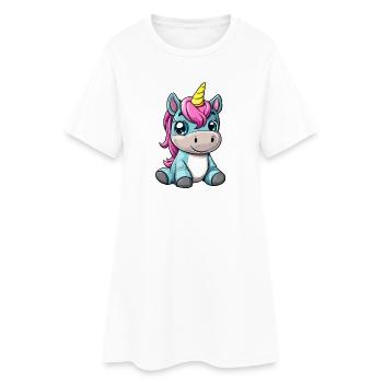 Personnage mignon de bébé licorne - Robe T-shirt Femme - blanc - Devant