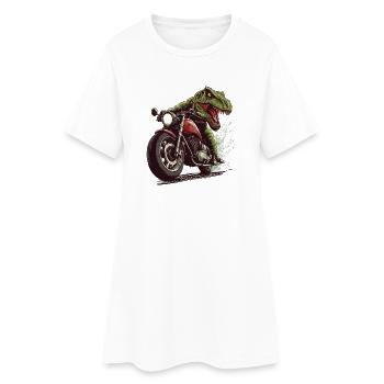 Crocodile sur la moto Action Design - Robe T-shirt Femme - blanc - Devant