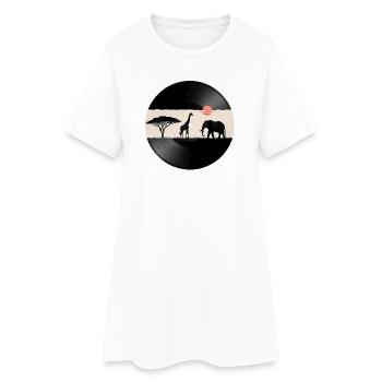 Disque vinyle African Sunset - Robe T-shirt Femme - blanc - Devant